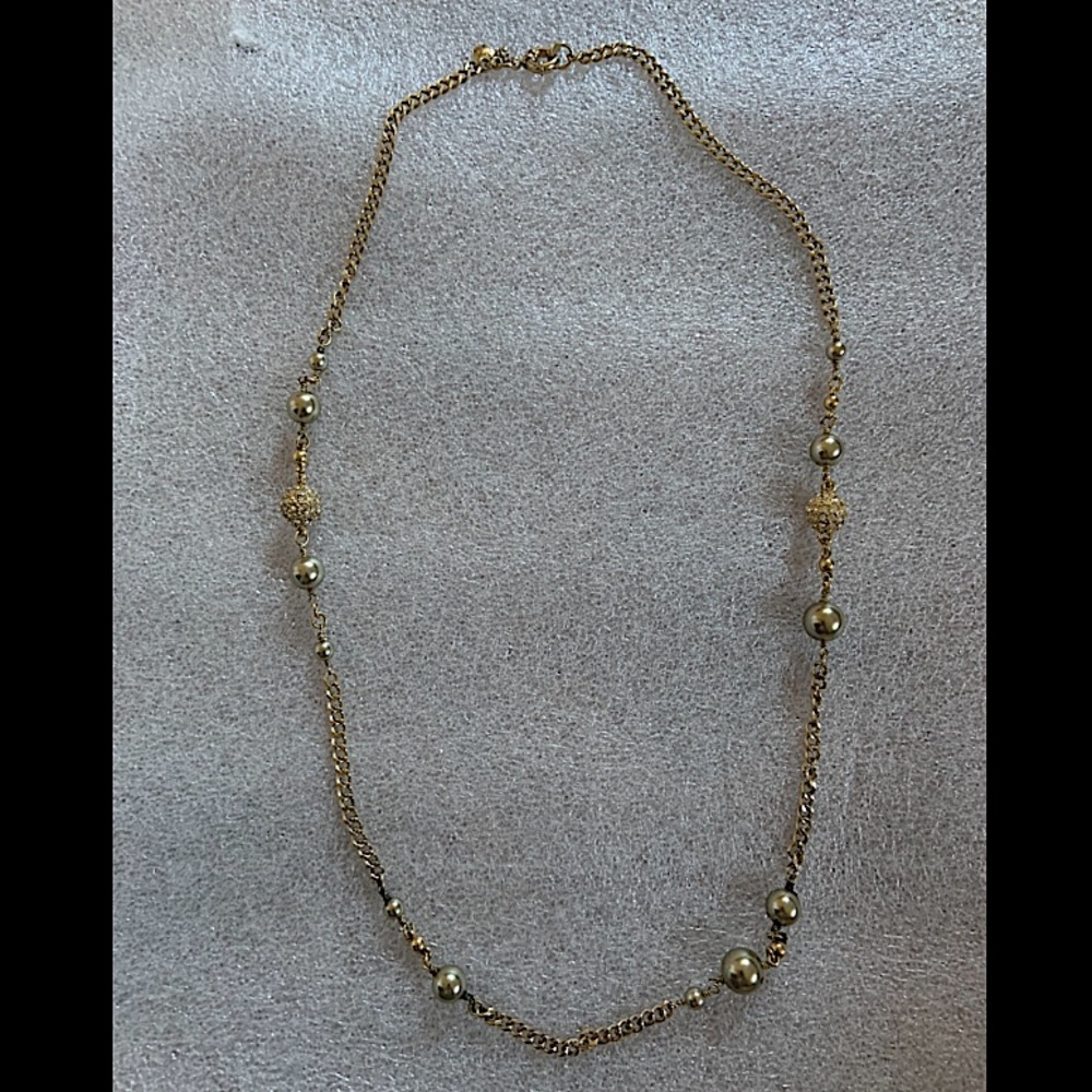 J. Crew Gold Necklace with Pearls
